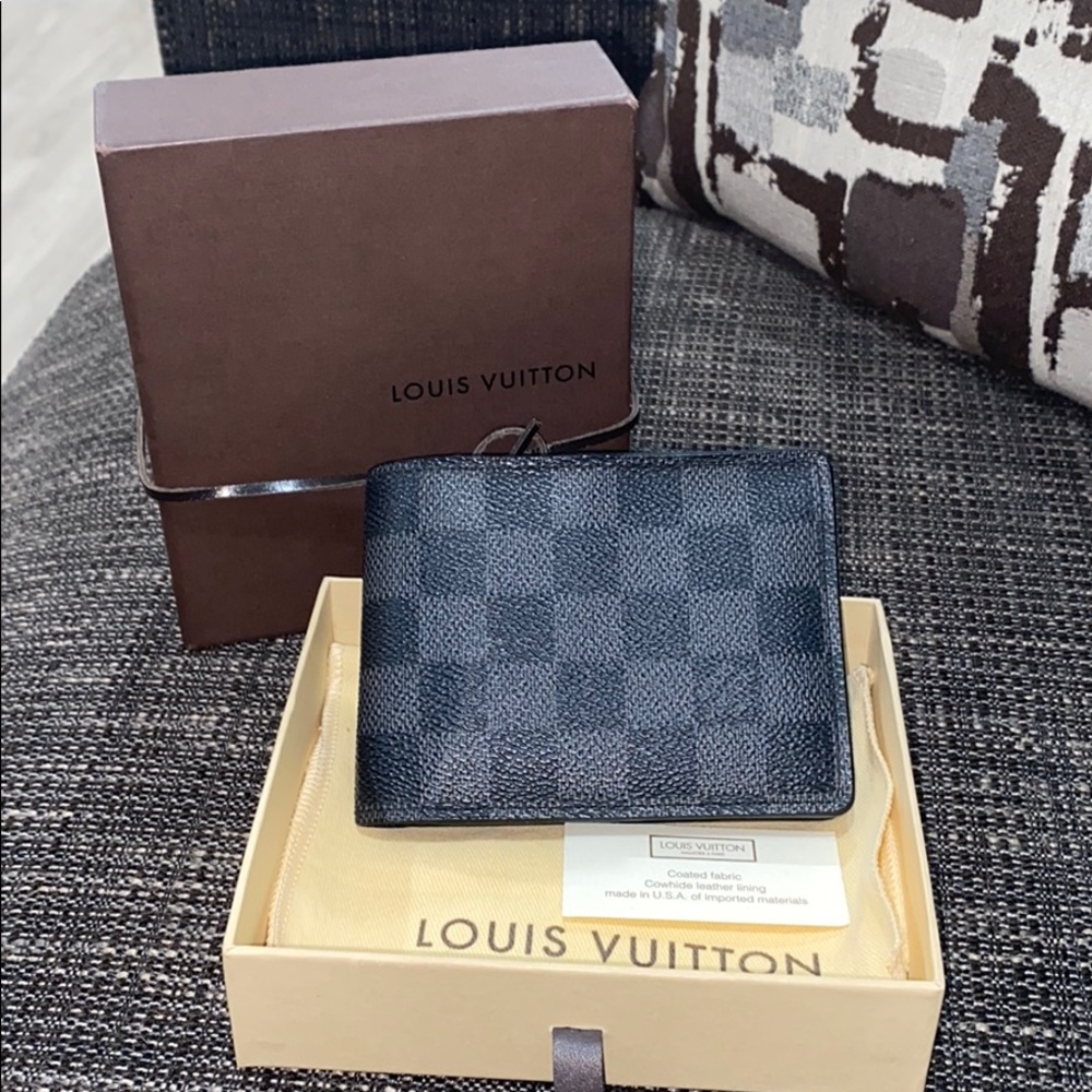 Louis Vuitton Multiple Wallet Mens Damier Graphite